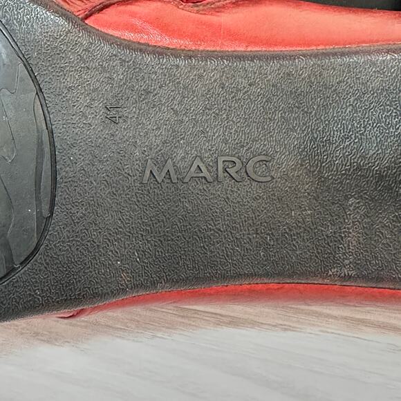 Marc Soft Walk Shoes WMNS 41 US 10.5 Red Leather Pleated Side Zipper Block Heel - Picture 10 of 10